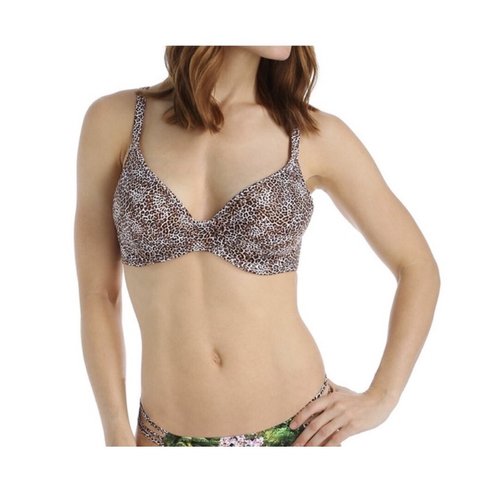 Freya Leopard Print Underwired Bikini Top Lightly Padded Womens 30D New